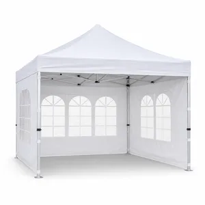10'x10' Waterproof Pop Up Canopy Tent with Sides - White