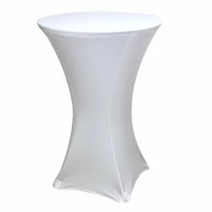 White Spandex Cover for Plastic Cocktail Table 
