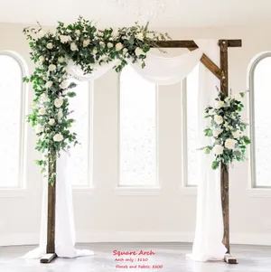 Square Arch with White Florals/Drape