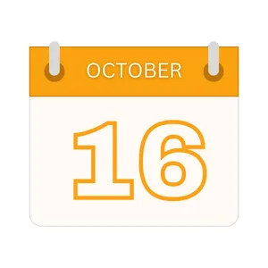 6 - 7pm - Monday 16th of October