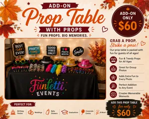 Photo booth Prop table with Props