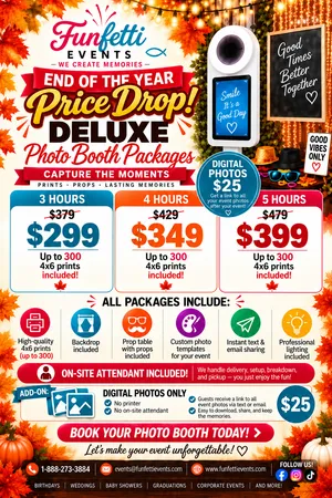 Deluxe Photo Booth Rental + Prints | 3-5 Hours