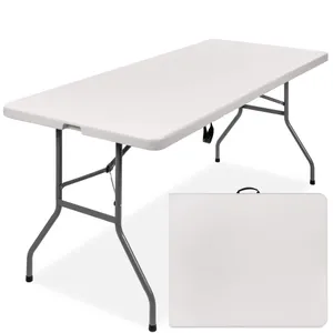 6FT Plastic White Folding Table