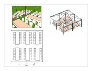 20 x 20 Marquee Tent with No Walls, 6 8 ft Tables and 48 Chairs