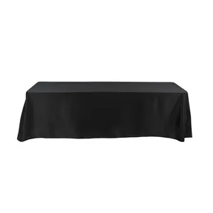 90x132 Rectangular - Black Table Cloth