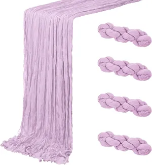 4 Pack Lavender Cheesecloth Table Runner 20 x 120 inch Gauze (10 FT Long)