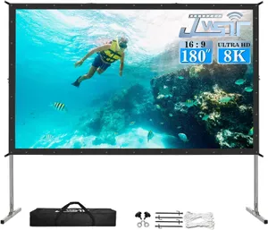 180 inch Projector Screen with Stand (Front/Rear Projection Capable)