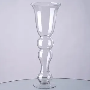 Curved Glass Trumpet Vase (Centerpiece)