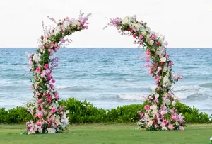 Deconstructed Bespoke Faux Floral Arch (pink)
