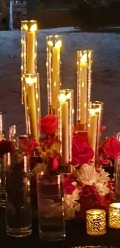 Gold Candle Holders with Shades