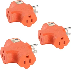 Wall Outlet Adapter - 3-Way, Orange