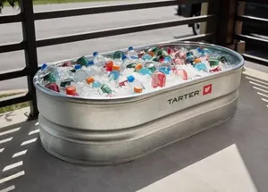 Large Oval metal,  standard ice and beverage cooler 