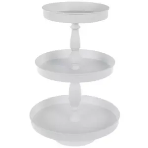 White Metal 3 Tier Tray