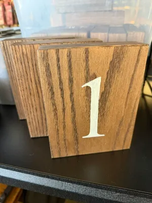 Wood Table Numbers 1-18