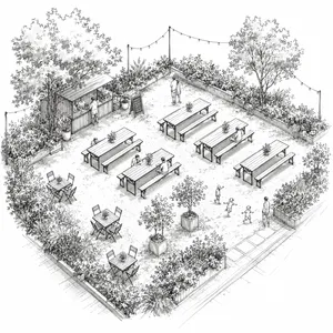 Pack Brasserie - 5 Tables et 10 bancs