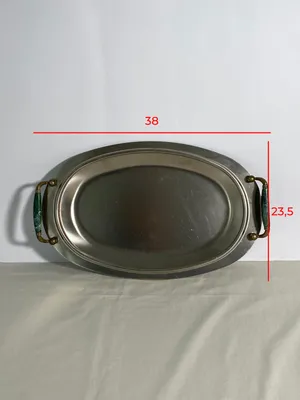 Vassoio manici ottone e pietra