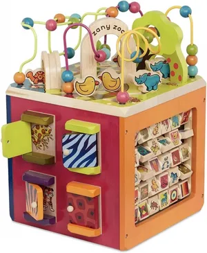 B. Zany Zoo Wooden Activity Cube for Children Ages 9 month to 3 years