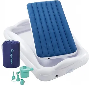 Hiccapop Inflatable Toddler Travel Bed with Safety Bumpers - Colors Vary