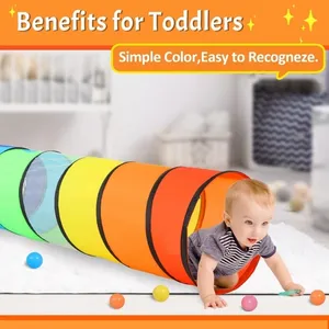 Kids Play Tunnel for Toddlers, 5.7 Foot Pop Up Crawl Through Tunnel Play