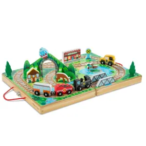 Wooden Take-Along Train & Rail Road Tabletop