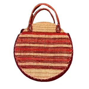 Artisan Woven Rattan Red/Straw Stripe Summer 10.5