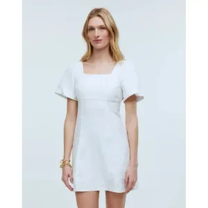 Madewell 100% Linen Square Neck Short Sleeve Mini Dress (xxs)