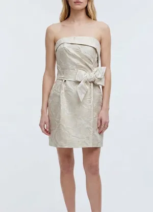 Vintage Kate Spade Strapless Gold Embroidered Event Evening Mini Dress (size xxs)