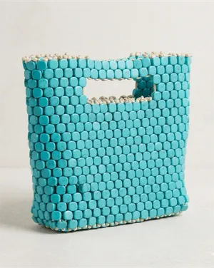 Artisan Turquoise Beaded Small Handbag