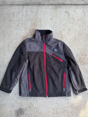 7-8T: Snowzu, Black with red zippers + grey pattern