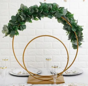 Gold Double Metal Hoop Centerpiece Flower Stand (1pc Set)