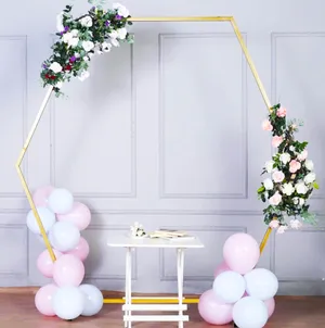 Gold Hexagon Metal 8ft Arch Metal Frame (1pc Set)