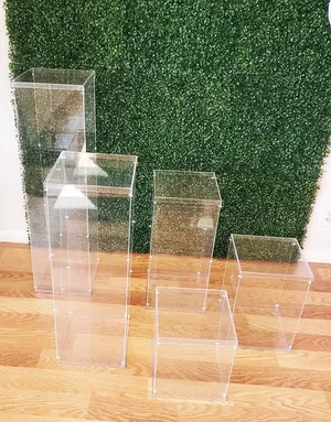 Lightweight Transparent Acrylic Box Set w/ Interchangable Lids (5pc Set)