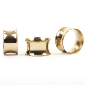 Beaded Elegance Gold Napkin Rings