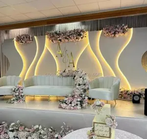 16 ft White Backdrop with LED Lights