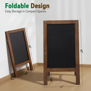 SIGN - NATURAL BROWN CHALKBOARD A FRAME EASEL 40