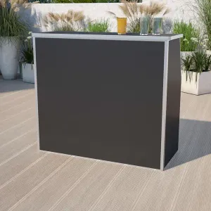 DRINK BAR - FOLDABLE 4 FT. BLACK BEVERAGE BAR