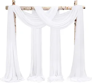 DRAPE FABRIC - WHITE SHEER SINGLE PANEL 28 IN X 19 FEET