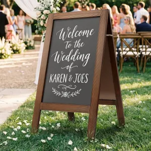 SIGN - NATURAL BROWN CHALKBOARD A FRAME EASEL 40