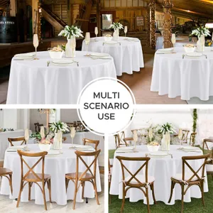 TABLE LINEN -TABLE CLOTH - WHITE ROUND 120 INCH TABLECLOTHS 