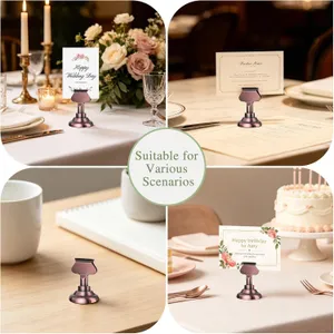 TABLE DECOR - NAME / NUMBER CARD HOLDER 1.7' COPPER TABLE NUMBER & PLACE CARD HOLDERS FOR PHOTOS, FOOD, NAME CARD ETC.