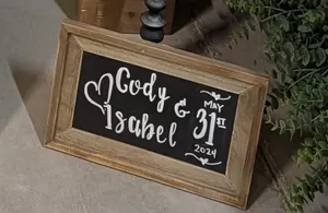 SIGN - TABLETOP WOODEN CHALKBOARD SIGN HORIZONTAL