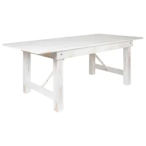TABLE - 7FT FOLDING FARM TABLE RUSTIC WHITE