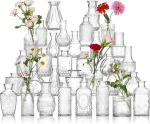 VASE - BUD VASES CLEAR VARIOUS SHAPES/SIZES