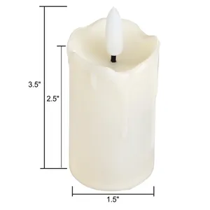 CANDLE - BATTERY OPERATED PILLAR CANDLES - FLAMELESS VOTIVE 1.5X3.5 