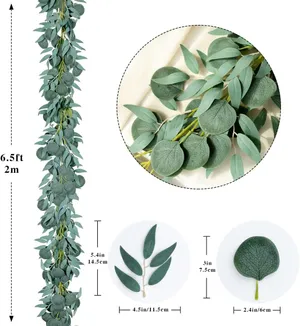 GARLAND - GREENERY - 6.5FT FAUX EUCALYPTUS/WILLOW GARLAND/VINE 