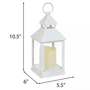 TABLE DECOR - MED WHITE LANTERN 