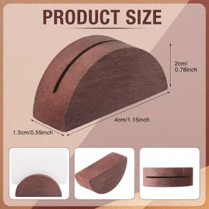 TABLE DECOR - NAME / NUMBER CARD HOLDER WALNUT SEMI CIRCLE 