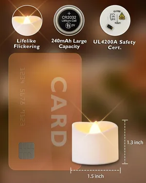 CANDLE - TEA LIGHT/VOTIVE BATTERY OPERATED CANDLES W/ BATTERIES INCLUDED