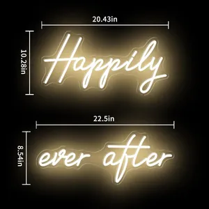 SIGN - NEON SIGN - HAPPILY EVER AFTER -  42.5 IN