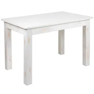 TABLE - 46 x 30 RUSTIC WHITE WOODEN TABLE